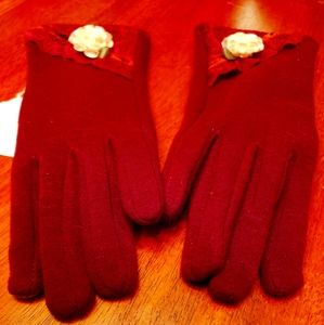 Snappy Bordeaux Embellished Texting Gloves